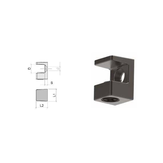 SOPORTE ESTANTE CRISTAL REGULABLE SOLID PLUS MONTAJE TORNILLO