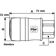 ENCHUFE RAPIDO 3/8´ MODELO ISG
