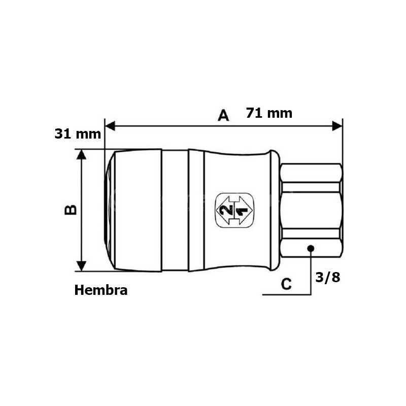 ENCHUFE RAPIDO 3/8´ MODELO ISG