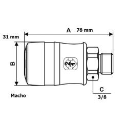 ENCHUFE RAPIDO 3/8´ MODELO ISG