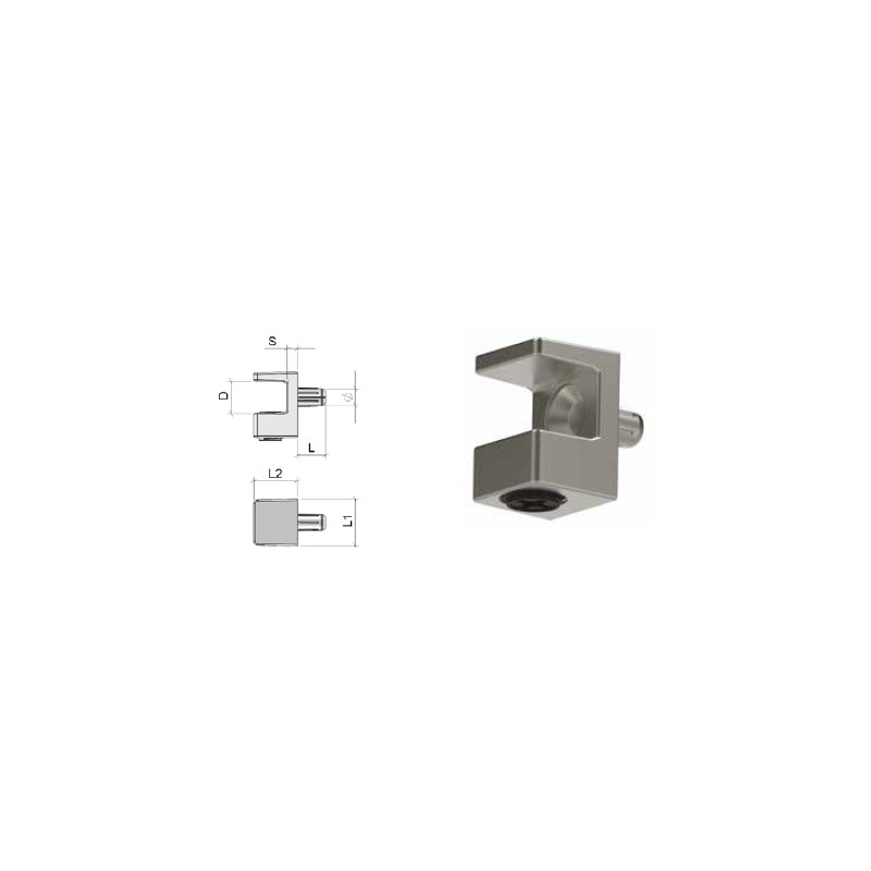 SOPORTE ESTANTE CRISTAL REGULABLE SOLID Ø5MM