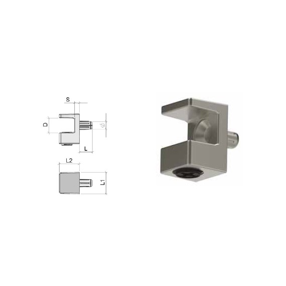 SOPORTE ESTANTE CRISTAL REGULABLE SOLID Ø5MM