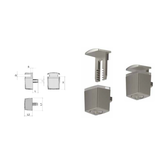 SOPORTE ESTANTE CRISTAL REGULABLE STEP Ø5MM