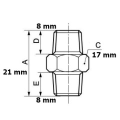 RACOR DOBLE G 1/4 ROSCA MACHO/MACHO A11414