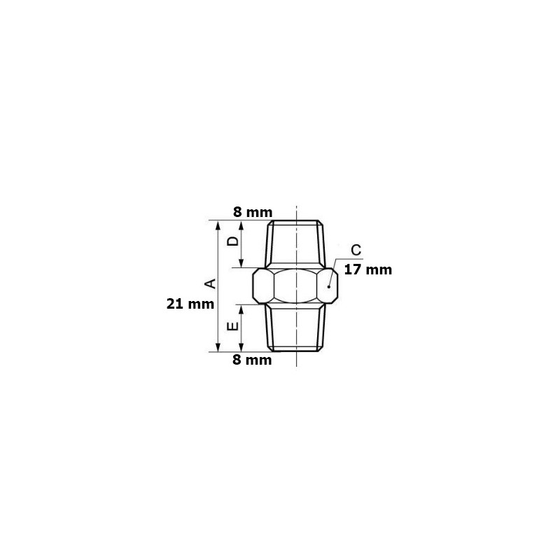 RACOR DOBLE G 1/4 ROSCA MACHO/MACHO A11414