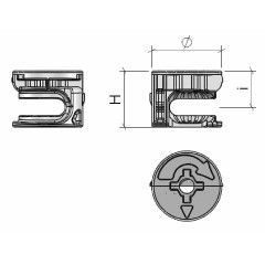 EXCENTRICA Ø15X12X7,75MM TABLERO 15/16MM