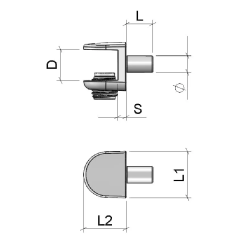 SOPORTE ESTANTE CRISTAL REGULABLE MINICLAMP Ø5MM