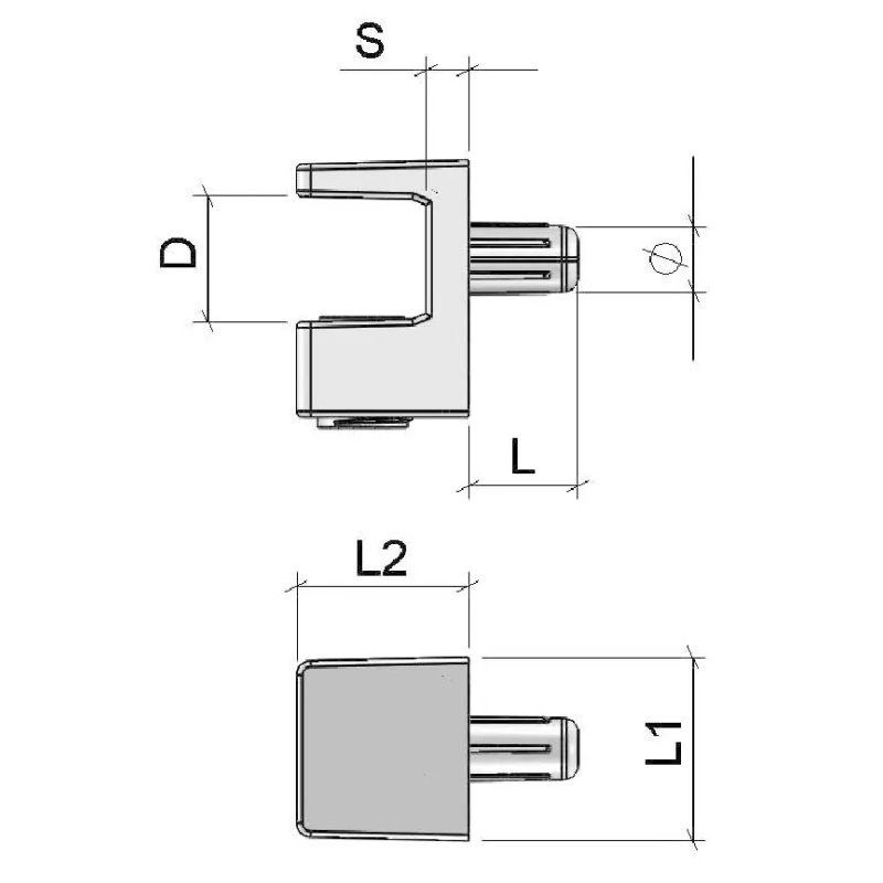 SOPORTE ESTANTE CRISTAL REGULABLE SOLID Ø5MM