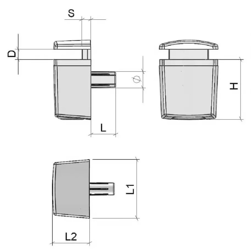 SOPORTE ESTANTE CRISTAL REGULABLE STEP Ø5MM