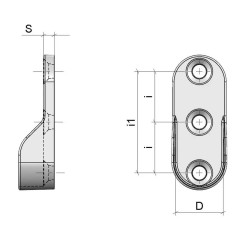 SOPORTE TUBO OVAL ARMARIO ECO Ø15,3MM