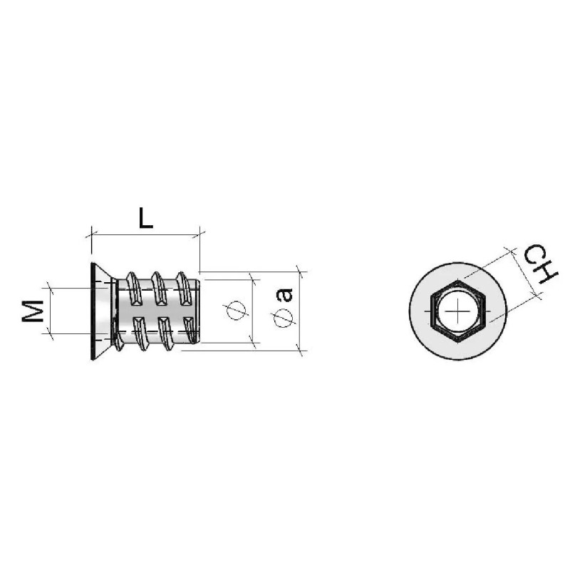 TUERCA EMBUTIR 10X13XM6 ALLEN 6