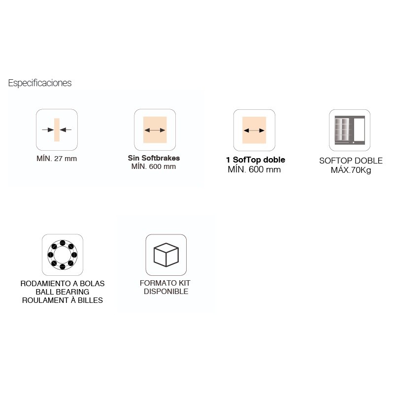 JUEGO DE ACCESORIOS SF- RA P70. X1 SOFTOP DOBLE