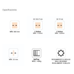 JUEGO DE ACCESORIOS SF-RA P140. X2 FRENO RETENEDOR