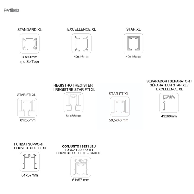 JUEGO DE ACCESORIOS SF-RA P140. X1 SOFTOP DOBLE