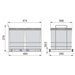 CONTENEDOR RECYCLE MANUAL 2X16LTS 8133723