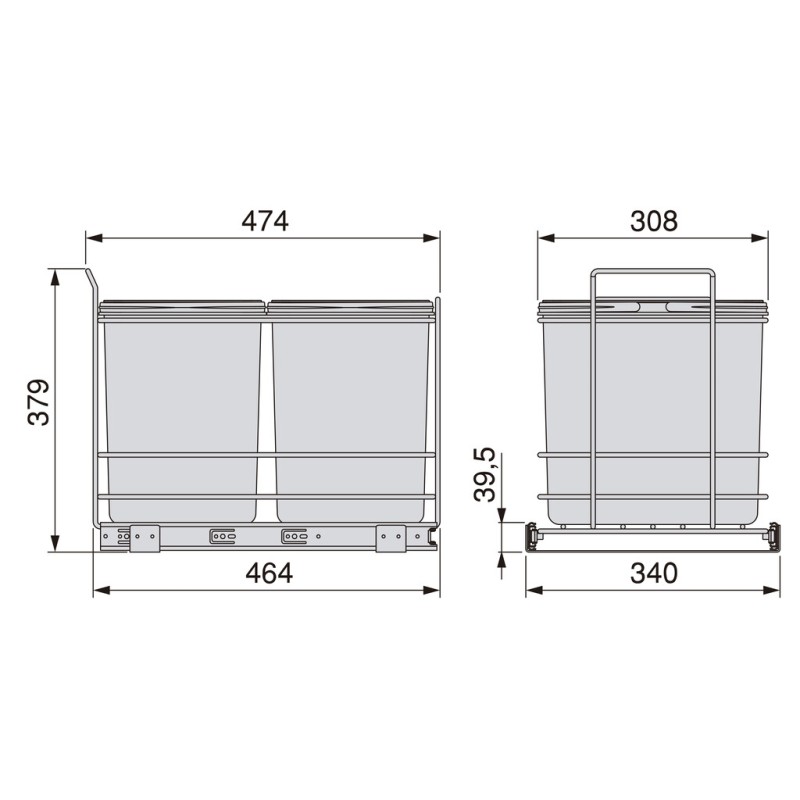 CONTENEDOR RECYCLE MANUAL 2X16LTS 8133723
