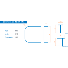 JUNTA ENCIMERA T 40MM REVERSIBLE