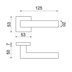 MANIVELA ROSETA INOX CUADRADA SV-C413 LT MT JG