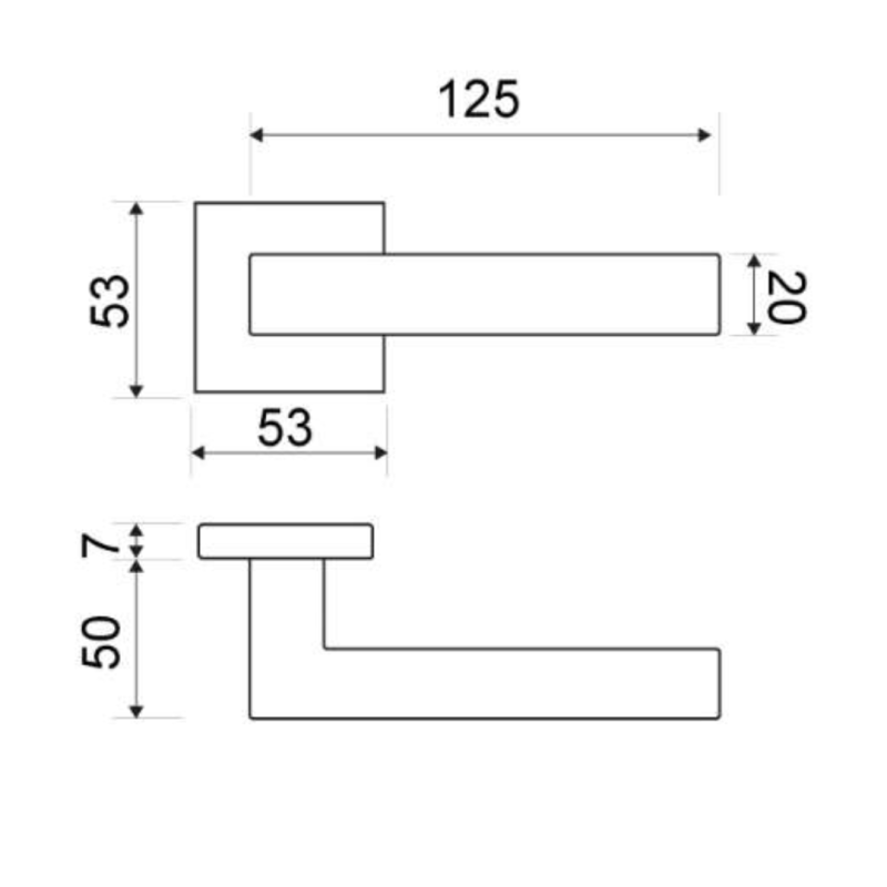 MANIVELA ROSETA INOX CUADRADA SV-C413 LT MT JG