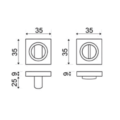 SET CONDENA CUADRADA INOX WC 35X35MM SV-0346 LT MT