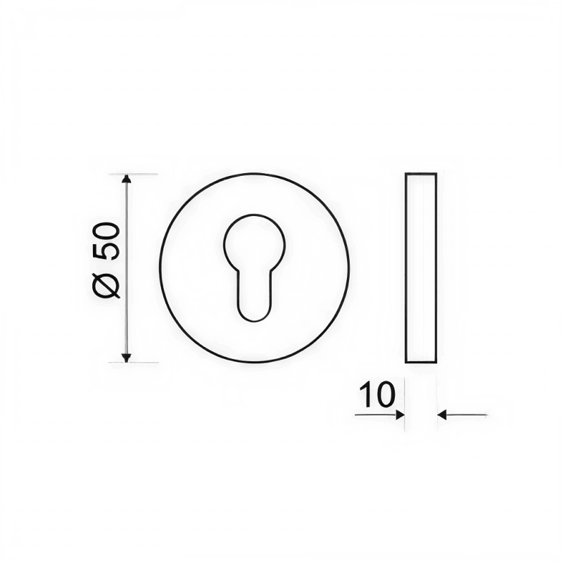 ROSETA C/BOCALLAVE INOX REDONDO DIAM.50MM SV-B304 LT MT