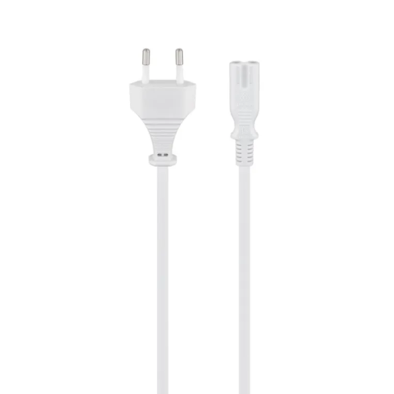 CABLE ALIMENTACION 2 PIN EURO PARA CONVERTIDOR BLANCO
