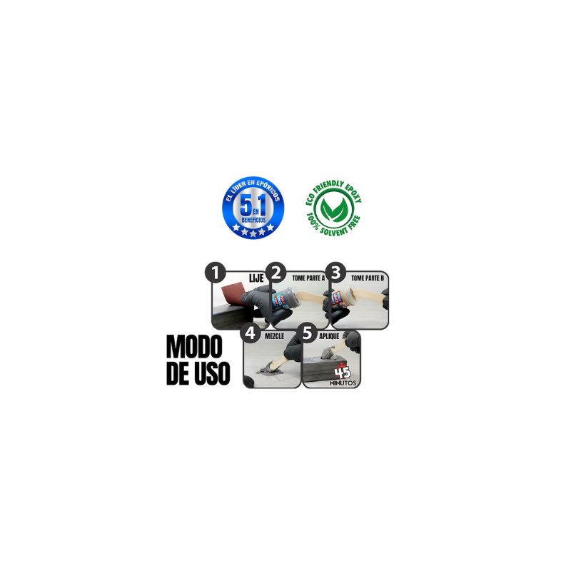 EPOXI UNO ACERO KIT