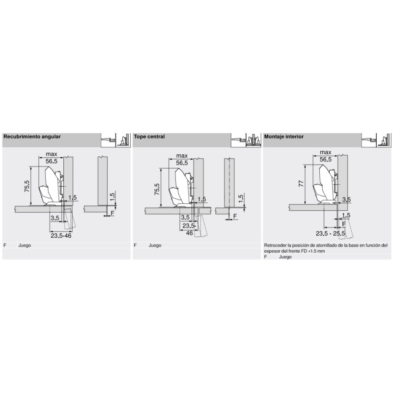 BISAGRA CLIP TOP 110º PUERTA FINA FRENO 71B453T